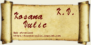 Kosana Vulić vizit kartica